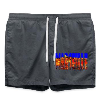 Marseille Ville - Short de bain - charbon - Devant - AI Model Male 185 light (185cm)