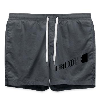 trust no one Zitat - Badeshorts - Anthrazit - Vorne - AI Model Male 185 light (185cm)