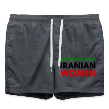 We stand with iranian women - Short de bain - charbon - Devant - AI Model Male 185 light (185cm)