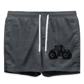 Passion farm tractor for farmers - Swim Trunks - anthracite - Front - AI Model Male 185 light (185cm)