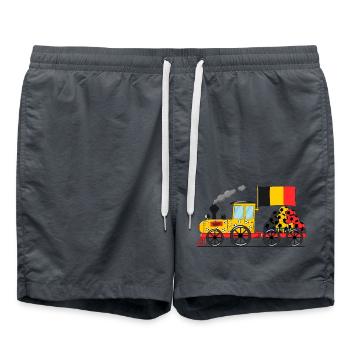 Belgium Flag Football Railway - Swim Trunks - anthracite - Front - AI Model Male 185 light (185cm)