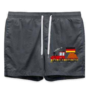 Deutschland Flagge Basketball Eisenbahn - Badeshorts - Anthrazit - Vorne - AI Model Male 185 light (185cm)