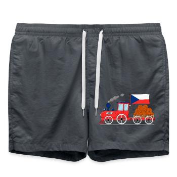 République tchèque Flag Basketball Railway - Short de bain - charbon - Devant - AI Model Male 185 light (185cm)