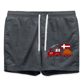 Denmark Flag Basketball Railway - Swim Trunks - anthracite - Front - AI Model Male 185 light (185cm)
