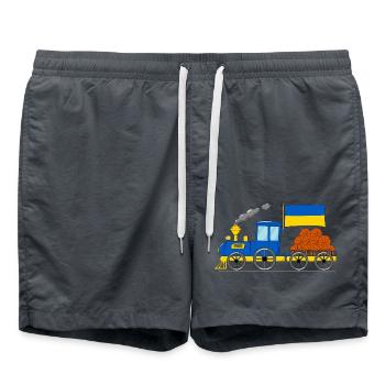 Ukraine Flag Basketball Chemin de fer - Short de bain - charbon - Devant - AI Model Male 185 light (185cm)