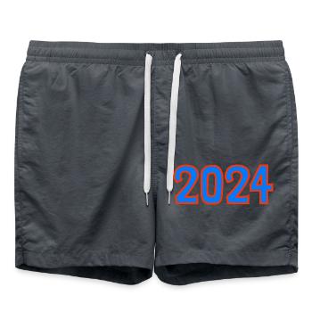 2024.Happy New Year. NEW YEAR'S EVE. NEW YEAR. - Swim Trunks - anthracite - Front - AI Model Male 185 light (185cm)