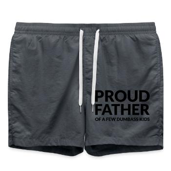 PROUD FATHER OF A FEW DUMBASS KIDS - STOLZER VATER - Swim Trunks - anthracite - Front - AI Model Male 185 light (185cm)