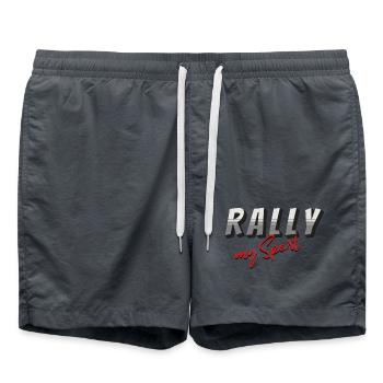 Rally My Sport - Grey Red - Swim Trunks - anthracite - Front - AI Model Male 185 light (185cm)