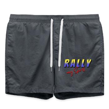 Rallye my Sport jaune bleu - Short de bain - charbon - Devant - AI Model Male 185 light (185cm)