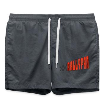 Rallyefan - rot schwarz - Badeshorts - Anthrazit - Vorne - AI Model Male 185 light (185cm)