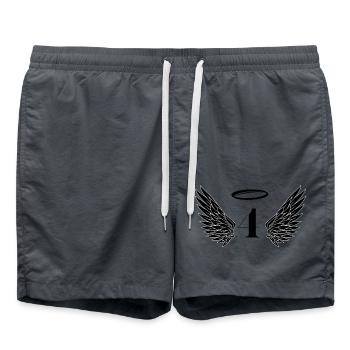 Numéro 4 ange - 4e anniversaire ailes - Short de bain - charbon - Devant - AI Model Male 185 light (185cm)