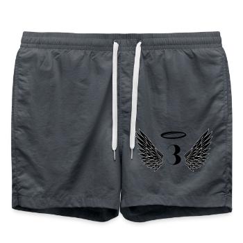Numéro 3 ange - 3e anniversaire ailes - Short de bain - charbon - Devant - AI Model Male 185 light (185cm)
