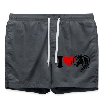 I love horses - Swim Trunks - anthracite - Front - AI Model Male 185 light (185cm)