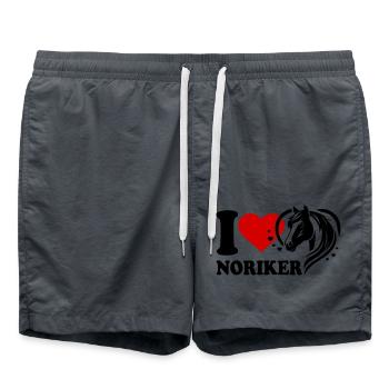 I love Pferd Noriker - Badeshorts - Anthrazit - Vorne - AI Model Male 185 light (185cm)