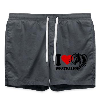 I love Pferd Westfalen - Badeshorts - Anthrazit - Vorne - AI Model Male 185 light (185cm)