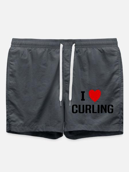 I love Curling - Swim Trunks - anthracite