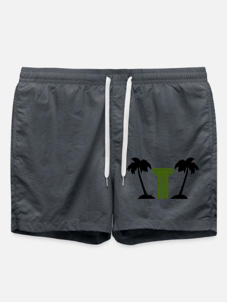 Palm Tree Column - Swim Trunks - anthracite