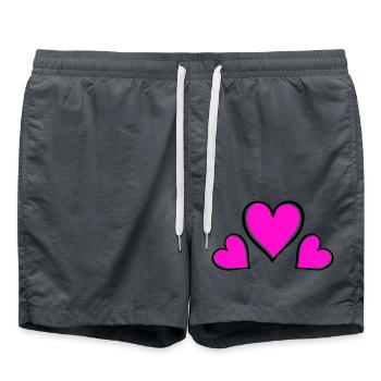 Heart Love - Swim Trunks - anthracite - Front - AI Model Male 185 light (185cm)