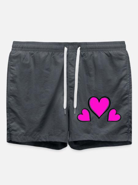 herz love - Badeshorts - Anthrazit