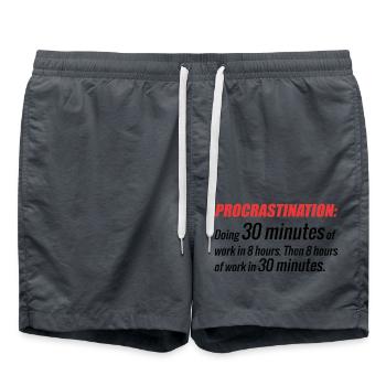 Doing 30min of work in 8h Then 8h of work in 30min - Badeshorts - Anthrazit - Vorne - AI Model Male 185 light (185cm)