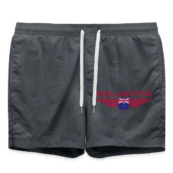 T-shirt Wellington pour les fans néo-zélandais - Short de bain - charbon - Devant - AI Model Male 185 light (185cm)