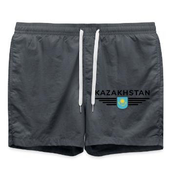 Kazakhstan Design – Steppe et tradition - Short de bain - charbon - Devant - AI Model Male 185 light (185cm)