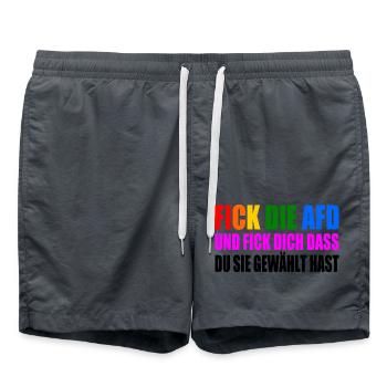 fick die afd und fick dich dass du sie gewählt has - Badeshorts - Anthrazit - Vorne - AI Model Male 185 light (185cm)