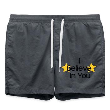 Je crois en toi - Short de bain - charbon - Devant - AI Model Male 185 light (185cm)