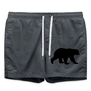 bear silhouette - Badeshorts - Anthrazit - Vorne - AI Model Male 185 light (185cm)