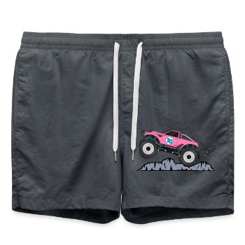 Monstertruck Geburtstag 10 Pink - Badeshorts - Anthrazit - Vorne - AI Model Male 185 light (185cm)