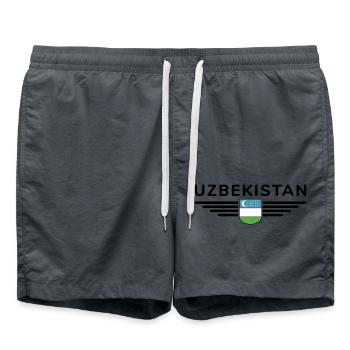 T-shirt de l’Ouzbékistan – Fierté et culture - Short de bain - charbon - Devant - AI Model Male 185 light (185cm)