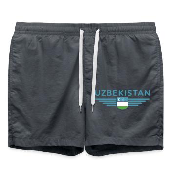 T-shirt de l’Ouzbékistan – Fierté et culture - Short de bain - charbon - Devant - AI Model Male 185 light (185cm)