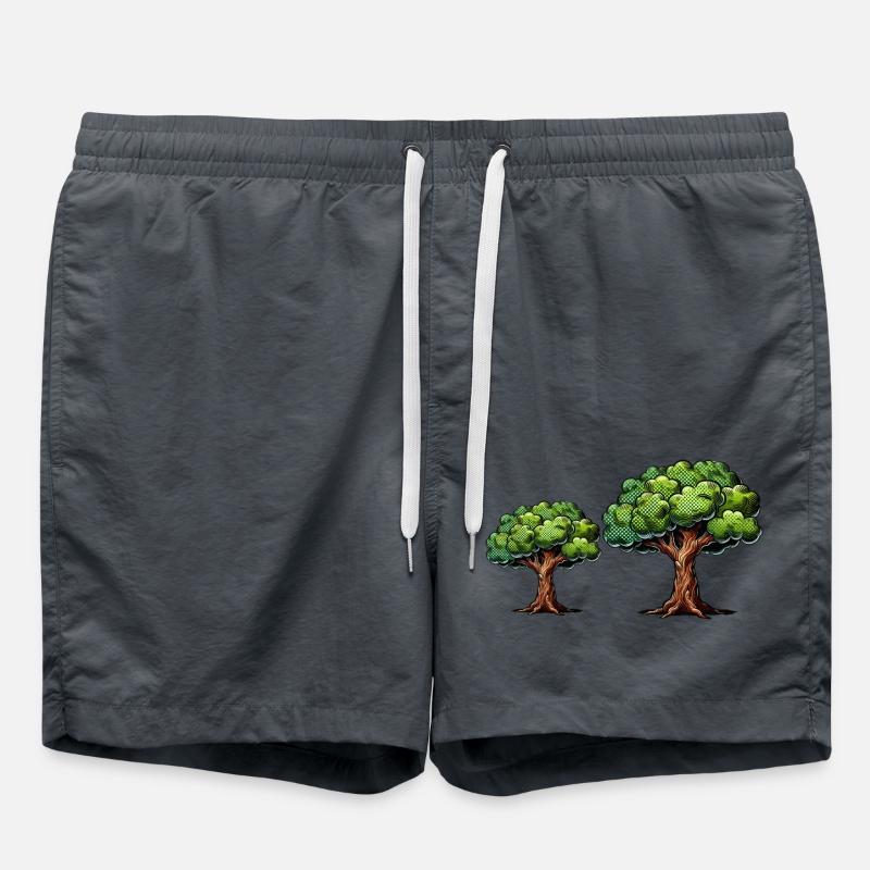 Trees Tree Nature - Swim Trunks - anthracite