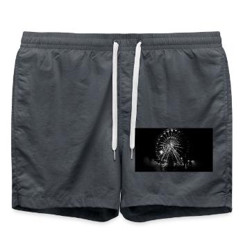 Ferris wheel b&w - Badeshorts - Anthrazit - Vorne - AI Model Male 185 light (185cm)