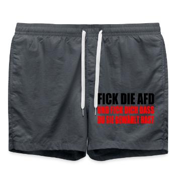 fick die afd - Badeshorts - Anthrazit - Vorne - AI Model Male 185 light (185cm)