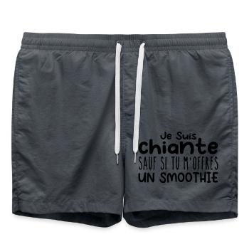 Woman Who Loves: Smoothie. Funny Design Humor - Swim Trunks - anthracite - Front - AI Model Male 185 light (185cm)