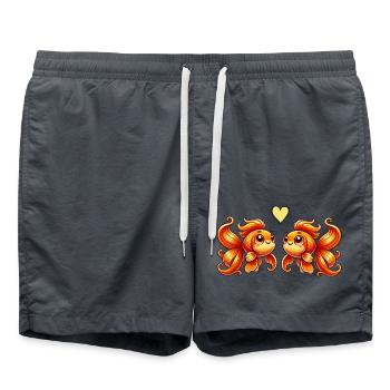 Goldfish Love - Swim Trunks - anthracite - Front - AI Model Male 185 light (185cm)
