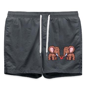 Mammoth Couple Valentine's Day - Swim Trunks - anthracite - Front - AI Model Male 185 light (185cm)