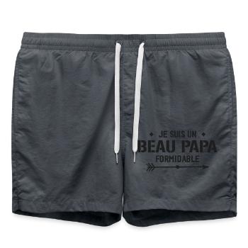 Ich bin ein großartiger Stiefvater - Schwiegervater-Geschenk - Badeshorts - Anthrazit - Vorne - AI Model Male 185 light (185cm)