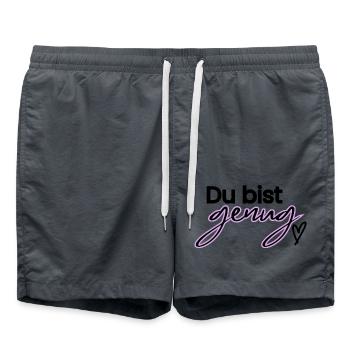 Du bist genug - Badeshorts - Anthrazit - Vorne - AI Model Male 185 light (185cm)
