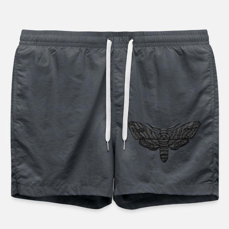 Black Moth – mystisches Stickmuster - Badeshorts - Anthrazit