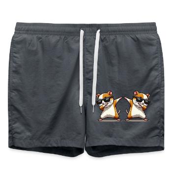 hamster dabbing 2 - Badeshorts - Anthrazit - Vorne - AI Model Male 185 light (185cm)