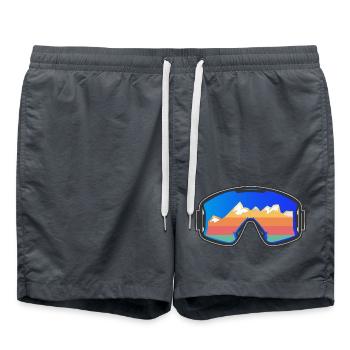 Skibrille Skifahrer Vintage Design dunkel - Badeshorts - Anthrazit - Vorne - AI Model Male 185 light (185cm)
