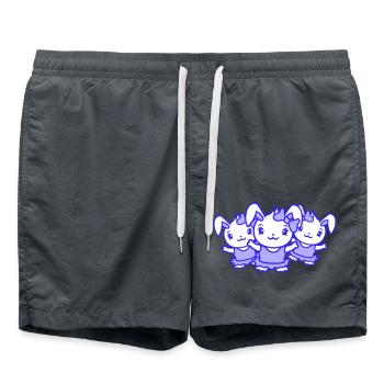 3 Lapins Filles Jolies Filles Femmes Lapin Petit - Short de bain - charbon - Devant - AI Model Male 185 light (185cm)