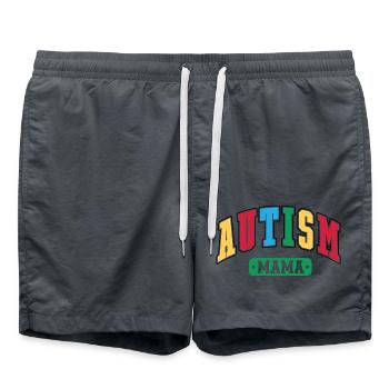 Autism Autistic Mom - Swim Trunks - anthracite - Front - AI Model Male 185 light (185cm)