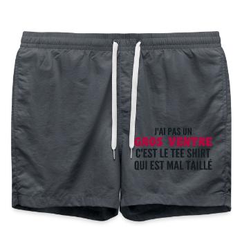 Gros ventre tee shirt | cadeau droles - Short de bain - charbon - Devant - AI Model Male 185 light (185cm)