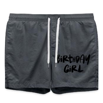 Birthday Girl - Badeshorts - Anthrazit - Vorne - AI Model Male 185 light (185cm)