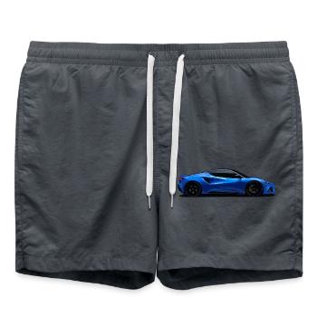 Blauer Sportwagen - Badeshorts - Anthrazit - Vorne - AI Model Male 185 light (185cm)