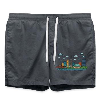 Ville de Toronto, Canada - Short de bain - charbon - Devant - AI Model Male 185 light (185cm)