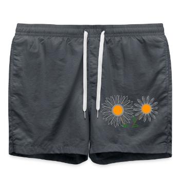 Sonnenblumen - Badeshorts - Anthrazit - Vorne - AI Model Male 185 light (185cm)